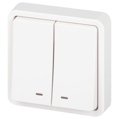 Выключатель двухклавишный с подсветкой Эра 11-1525-01