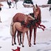 Комплект штор для кухни с подхватами «Нorse family» 145×180 см - 2 штуки, габардин