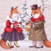 Комплект штор для кухни с подхватами Winter holidays 145×180 см-2 штуки, габардин