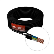 Кабель «ULC» ВВГ-Пнг(A)-LS, сечение 3×2.5 мм2, 100 м, ГОСТ, чёрный
