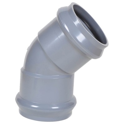 Отвод напорный двухраструбный НПВХ 160*45гр. мм ХЕМКОР