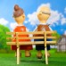 Садовая фигура из полистоуна «Бабка с дедкой», 54×48×22 см
