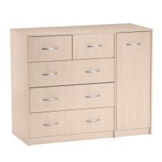 Комод 5 ящиков с дверью, 1100х480х900, Венге светлый