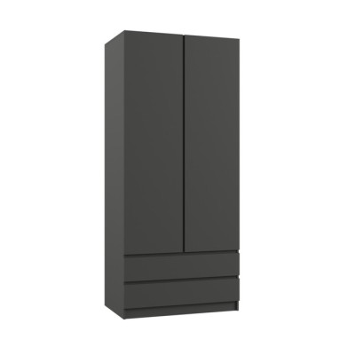 Шкаф двухстворчатый  Мадера с 2 ящиками, 900х500х2100, Графит