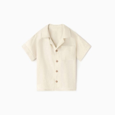 Рубашка для мальчика Крошка Я Linen, р. 92-98, молочный