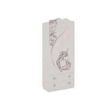 Шкаф комбинированный 2 - створчатый Фэнтези, 800х420х1905, Белый рамух