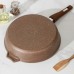 Сковорода «Гранит Brown», d=30 см, съёмная ручка, стеклянная крышка, антипригарное покрытие, цвет коричневый