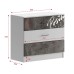 Комод 3 ящика Вега Позитив, 800х400х726, Белый/Бетон темный