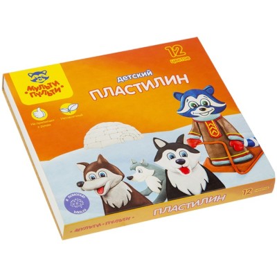 Пластилин 12 цветов 180 г, Мульти-пульти 