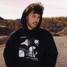 Толстовка с капюшоном РОСКОСМОС х ONLYTOP, р. XXL, чёрная