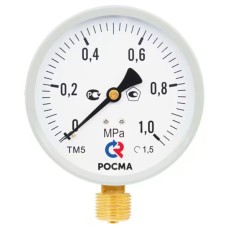 Манометр Росма ТМ-510Р.00 М2 (0-0,6 МПа) G1/2quot; 1.5 (снизу) корпус 100 мм 00000006817
