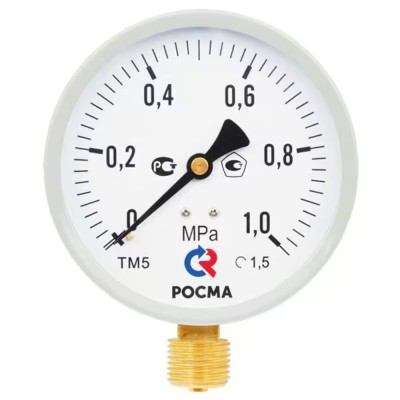 Манометр Росма ТМ-510Р.00 М2 (0-0,6 МПа) G1/2quot; 1.5 (снизу) корпус 100 мм 00000006817