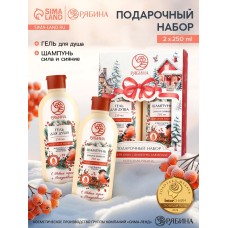 Подарочный набор «С Новым годом и Рождеством», гель для душа и шампунь для волос 2×250 мл, РЯБИНА