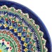Тарелка Риштанская Керамика «Цветы», d=22 см, керамика, синяя