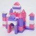 Кубики детские, пластиковые, цветные, 41 штука, 6 × 6 см, цвет розовый