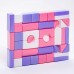 Кубики детские, пластиковые, цветные, 41 штука, 6 × 6 см, цвет розовый