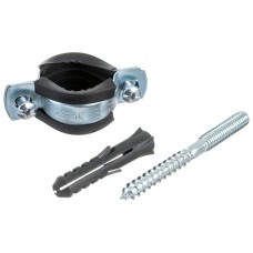 Хомут металлорезиновый с дюбелем и шурупом 3/4" (26-30мм) CTM