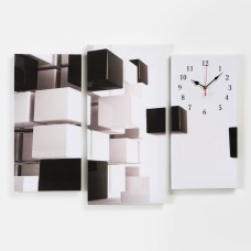 Часы-картина настенные, модульные «Абстракция», бесшумные, 60×80 см, триптих