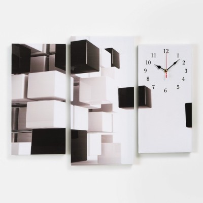 Часы-картина настенные, модульные «Абстракция», бесшумные, 60×80 см, триптих