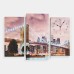 Часы-картина настенные, модульные «Светящийся мост», бесшумные, 60×80 см, триптих