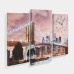 Часы-картина настенные, модульные «Светящийся мост», бесшумные, 60×80 см, триптих