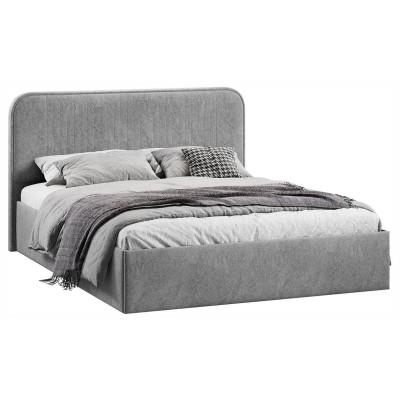  Тиффани Кровать с ПМ Тип 1 (1600) и заглушиной Микровелюр Wellmart Silver