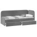  Молли Кровать с мягкой обивкой (800) Тип 1 Микровелюр Scandi Graphite 22