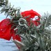 Искусственная ёлка настенная «Зимнее волшебство. С сединой, пуансетия», 50 см, ПВХ ветки отгибаются