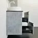 Тумба-умывальник Comforty «Эдинбург-60-2», бетон светлый с чёрной столешеницей, с раковиной 9111