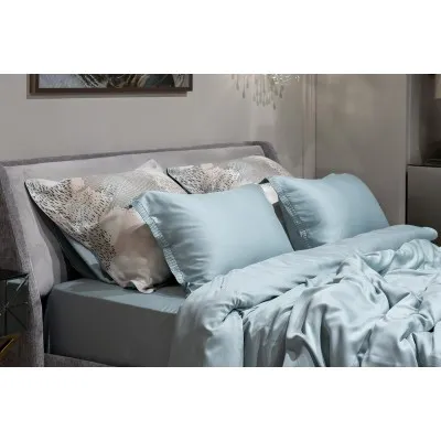 Простыня на резинке тенсель бирюзовая Garda Decor 144HF-70606