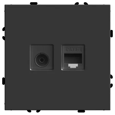 ТВ-розетка и розетка Ethernet RJ-45 без рамки Stekker RST00-5106-05 49846