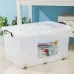 Контейнер для хранения с крышкой, 50 л, 61×39×32 см, на колёсиках, прозрачный
