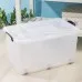 Контейнер для хранения с крышкой, 50 л, 61×39×32 см, на колёсиках, прозрачный